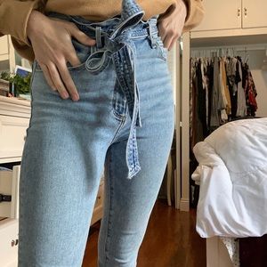 Abercrombie and Fitch tie waist jeans